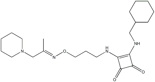 1-Piperidino-2-propanone O-[3-[[2-[(cyclohexylmethyl)amino]-3,4-dioxo-1-cyclobuten-1-yl]amino]propyl]oxime Struktur