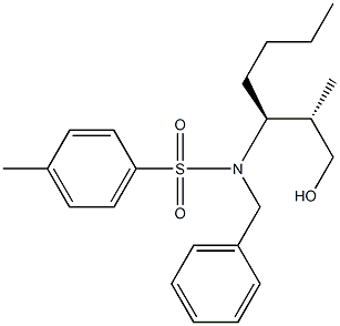 N-Benzyl-N-[(S)-1-[(S)-2-hydroxy-1-methylethyl]pentyl]-4-methylbenzenesulfonamide Struktur