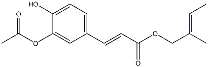 (E)-3-(3-Acetyloxy-4-hydroxyphenyl)propenoic acid 2-methyl-2-butenyl ester Struktur