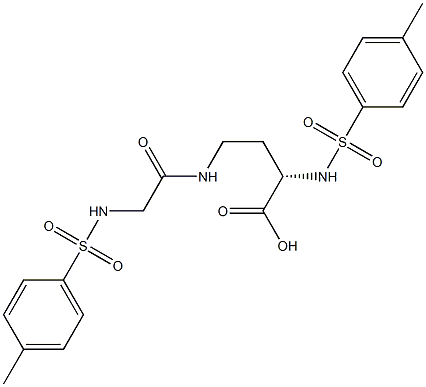 [S,(-)]-2-(p-Tolylsulfonylamino)-4-[2-(p-tolylsulfonylamino)acetylamino]butyric acid Struktur