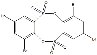 2,4,8,10-Tetrabromodibenzo[c,g][1,5,2,6]dioxadithiocin 6,6,12,12-tetraoxide Struktur