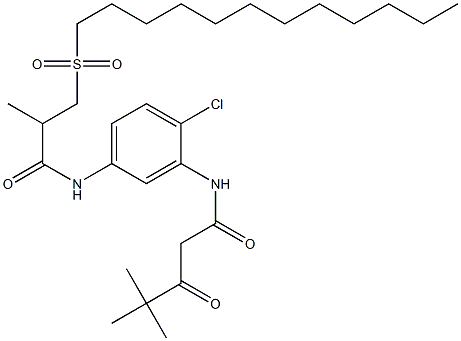 N-[2-Chloro-5-[2-methyl-3-(dodecylsulfonyl)propanoylamino]phenyl]-3-oxo-4,4-dimethylvaleramide Struktur