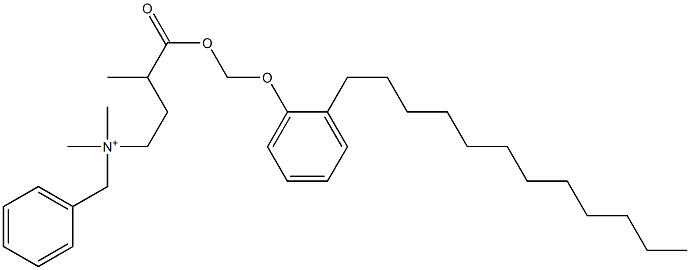 N,N-Dimethyl-N-benzyl-N-[3-[[(2-dodecylphenyloxy)methyl]oxycarbonyl]butyl]aminium Struktur