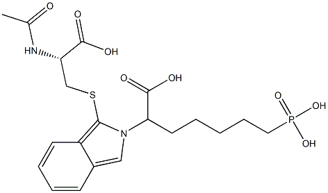 S-[2-(6-Phosphono-1-carboxyhexyl)-2H-isoindol-1-yl]-N-acetyl-L-cysteine Struktur