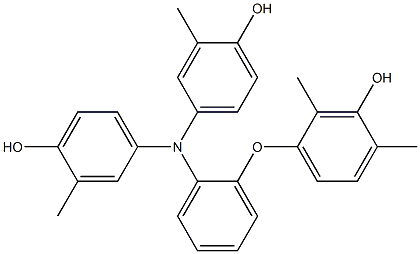 N,N-Bis(4-hydroxy-3-methylphenyl)-2-(3-hydroxy-2,4-dimethylphenoxy)benzenamine Struktur