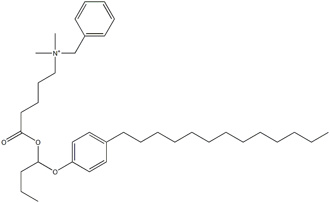 N,N-Dimethyl-N-benzyl-N-[4-[[1-(4-tridecylphenyloxy)butyl]oxycarbonyl]butyl]aminium Struktur