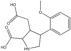 4-(2-Methoxyphenyl)-3-(carboxymethyl)pyrrolidine-2-carboxylic acid Struktur