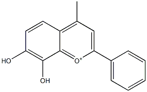 7,8-Dihydroxy-4-methyl-2-(phenyl)-1-benzopyrylium Struktur