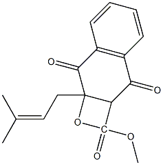 1,2,3,4-Tetrahydro-2,3-epoxy-3-prenyl-1,4-dioxonaphthalene-2-carboxylic acid methyl ester Struktur