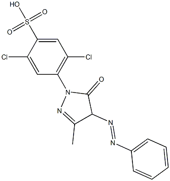 2,5-Dichloro-4-[[4,5-dihydro-3-methyl-5-oxo-4-(phenylazo)-1H-pyrazol]-1-yl]benzenesulfonic acid Struktur