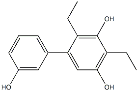 2,4-Diethyl-1,1'-biphenyl-3,3',5-triol Struktur