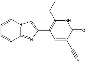 2-[(3-Cyano-6-ethyl-1,2-dihydro-2-oxopyridin)-5-yl]imidazo[1,2-a]pyridine Struktur