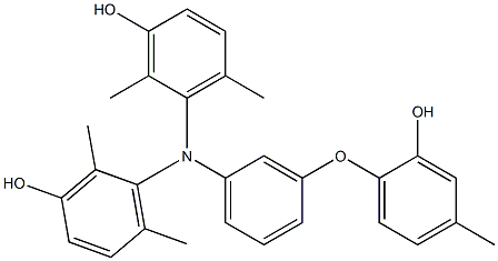 N,N-Bis(3-hydroxy-2,6-dimethylphenyl)-3-(2-hydroxy-4-methylphenoxy)benzenamine Struktur