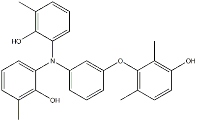 N,N-Bis(2-hydroxy-3-methylphenyl)-3-(3-hydroxy-2,6-dimethylphenoxy)benzenamine Struktur