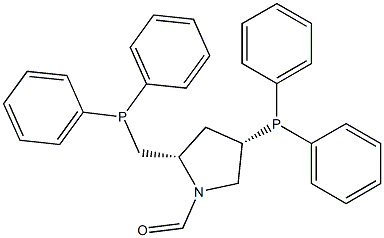 (2S,4S)-4-(Diphenylphosphino)-2-[(diphenylphosphino)methyl]pyrrolidine-1-carbaldehyde Struktur