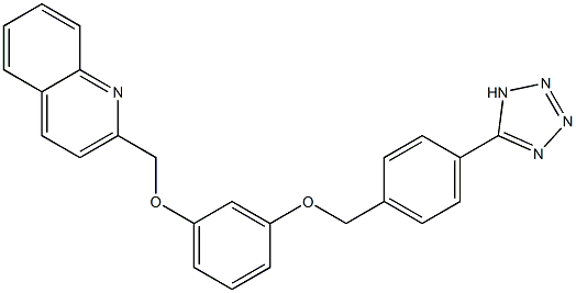 2-[3-[4-(1H-Tetrazol-5-yl)benzyloxy]phenoxymethyl]quinoline Struktur