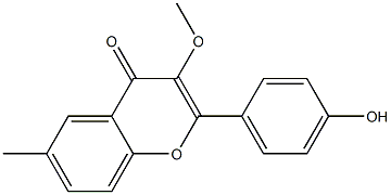 2-(4-Hydroxyphenyl)-6-methyl-3-methoxy-4H-1-benzopyran-4-one Struktur