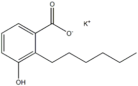 2-Hexyl-3-hydroxybenzoic acid potassium salt Struktur