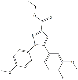 1-(4-Methoxyphenyl)-5-(3-methoxy-4-methoxyphenyl)-1H-pyrazole-3-carboxylic acid ethyl ester Struktur