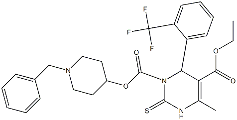 1,2,3,4-Tetrahydro-6-methyl-2-thioxo-4-(2-trifluoromethylphenyl)pyrimidine-3,5-dicarboxylic acid 3-(1-benzyl-4-piperidinyl)5-ethyl ester Struktur