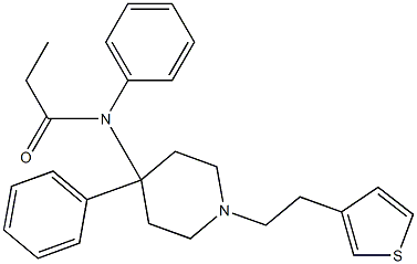 N-(Phenyl)-N-[1-(2-(3-thienyl)ethyl)-4-phenylpiperidin-4-yl]propanamide Struktur