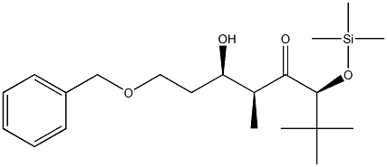 [3S,5S,6R,(+)]-6-Hydroxy-2,2,5-trimethyl-3-(trimethylsiloxy)-8-benzyloxy-4-octanone Struktur