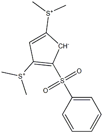 4-Phenylsulfonyl-1,3-bis(dimethylsulfonio) cyclopentadienide Struktur