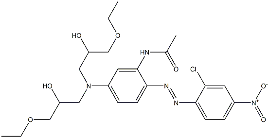 N-[2-(2-Chloro-4-nitrophenylazo)-5-[N,N-bis(3-ethoxy-2-hydroxypropyl)amino]phenyl]acetamide Struktur