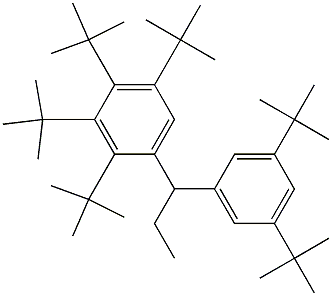 1-(2,3,4,5-Tetra-tert-butylphenyl)-1-(3,5-di-tert-butylphenyl)propane Struktur