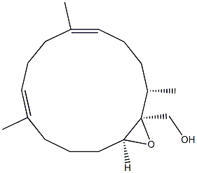 (1S,2S,3S,7E,11E)-2,3-Epoxy-1,7,11-trimethylcyclotetradeca-7,11-diene-2-methanol Struktur