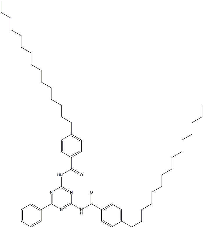 N,N'-(6-Phenyl-1,3,5-triazine-2,4-diyl)bis(4-pentadecylbenzamide) Struktur