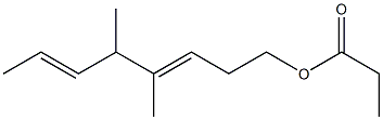 Propionic acid 4,5-dimethyl-3,6-octadienyl ester Struktur