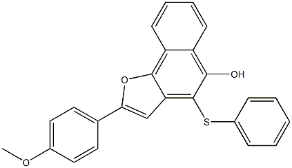 4-Phenylthio-2-(4-methoxyphenyl)naphtho[1,2-b]furan-5-ol Struktur