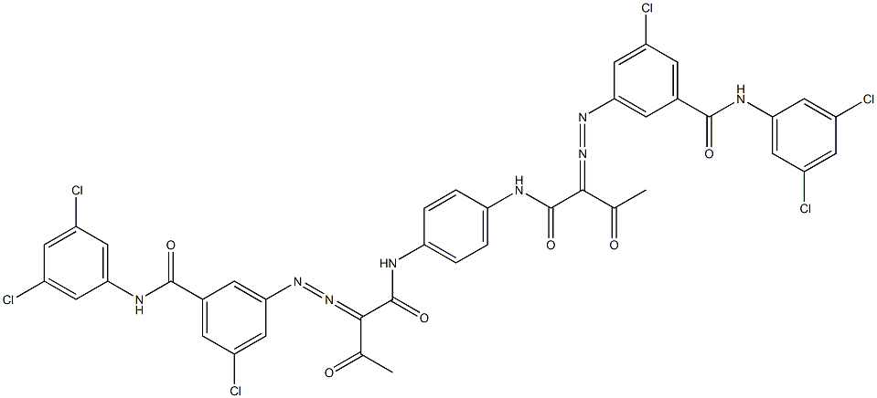 3,3'-[1,4-Phenylenebis[iminocarbonyl(acetylmethylene)azo]]bis[N-(3,5-dichlorophenyl)-5-chlorobenzamide] Struktur