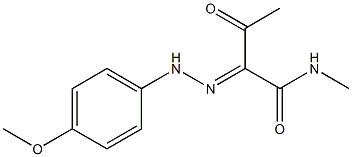 2-[2-(4-Methoxyphenyl)hydrazono]-1-(methylamino)butane-1,3-dione Struktur