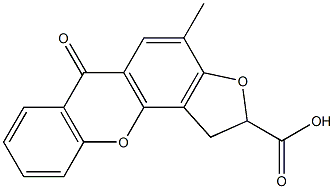 1,2-Dihydro-4-methyl-6-oxo-6H-furo[2,3-c]xanthene-2-carboxylic acid Struktur