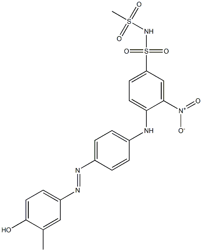 4-[[4-[(4-Hydroxy-3-methylphenyl)azo]phenyl]amino]-N-(methylsulfonyl)-3-nitrobenzenesulfonamide Struktur