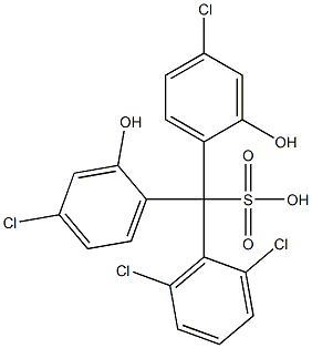 (2,6-Dichlorophenyl)bis(4-chloro-2-hydroxyphenyl)methanesulfonic acid Struktur