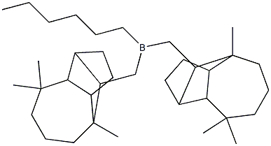 Hexylbis(3,3,7-trimethyltricyclo[5.4.0.02,9]undecan-8-ylmethyl)borane Struktur