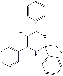 (5S,6R)-2-Ethyl-5-methyl-2,4,6-triphenyl-3,4,5,6-tetrahydro-2H-1,3-oxazine Struktur