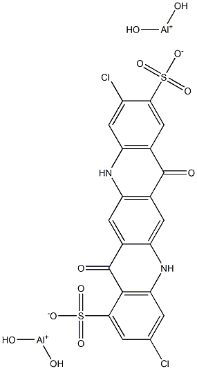 3,10-Dichloro-5,7,12,14-tetrahydro-7,14-dioxoquino[2,3-b]acridine-1,9-disulfonic acid bis(dihydroxyaluminum) salt Struktur