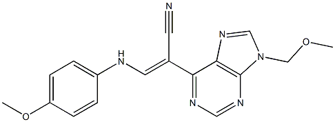 9-(Methoxymethyl)-6-[(Z)-2-(4-methoxyphenylamino)-1-cyanoethenyl]-9H-purine Struktur