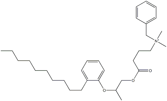 N,N-Dimethyl-N-benzyl-N-[3-[[2-(2-decylphenyloxy)propyl]oxycarbonyl]propyl]aminium Struktur