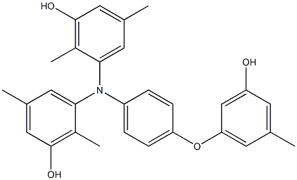 N,N-Bis(3-hydroxy-2,5-dimethylphenyl)-4-(3-hydroxy-5-methylphenoxy)benzenamine Struktur