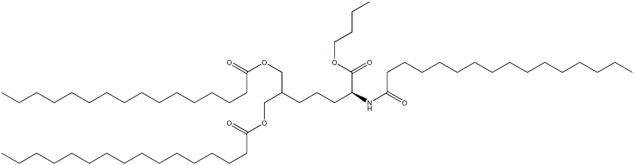 (2S)-2-Palmitoylamino-6-palmitoyloxymethyl-7-palmitoyloxyheptanoic acid butyl ester Struktur