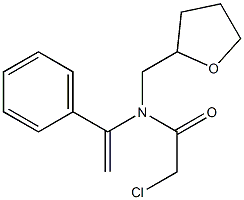 N-[1-(Phenyl)vinyl]-N-[(tetrahydrofuran)-2-ylmethyl]-2-chloroacetamide Struktur