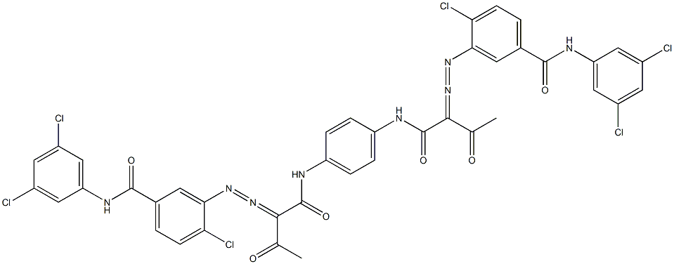 3,3'-[1,4-Phenylenebis[iminocarbonyl(acetylmethylene)azo]]bis[N-(3,5-dichlorophenyl)-4-chlorobenzamide] Struktur