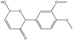 6-Hydroxy-2-(3,4-dimethoxyphenyl)-2H-pyran-3(6H)-one Struktur