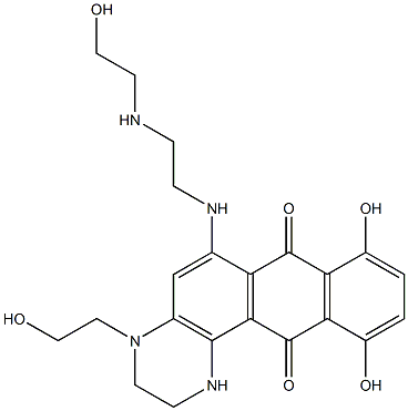 1,2,3,4-Tetrahydro-4-(2-hydroxyethyl)-6-[[2-[(2-hydroxyethyl)amino]ethyl]amino]-8,11-dihydroxynaphtho[2,3-f]quinoxaline-7,12-dione Struktur