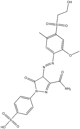 4-[3-Carbamoyl-4-[4-(2-hydroxyethylsulfonyl)-2-methoxy-5-methylphenylazo]-5-oxo-2-pyrazolin-1-yl]benzenesulfonic acid Struktur